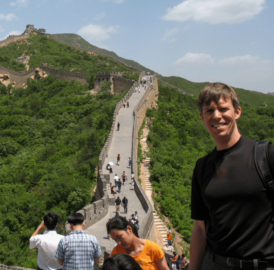At the Great Wall of China outside of Beijing. 